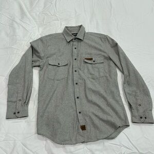 Ballast Point Brewing Co Gray Wool Blend Flannel Button Up Shirt Men's XS